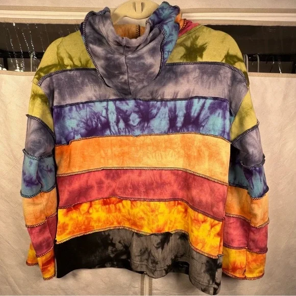 Unbranded Colorful Tie-Dye Zip-Up Hoodie it’s just adorable junior size M - Picture 2 of 3